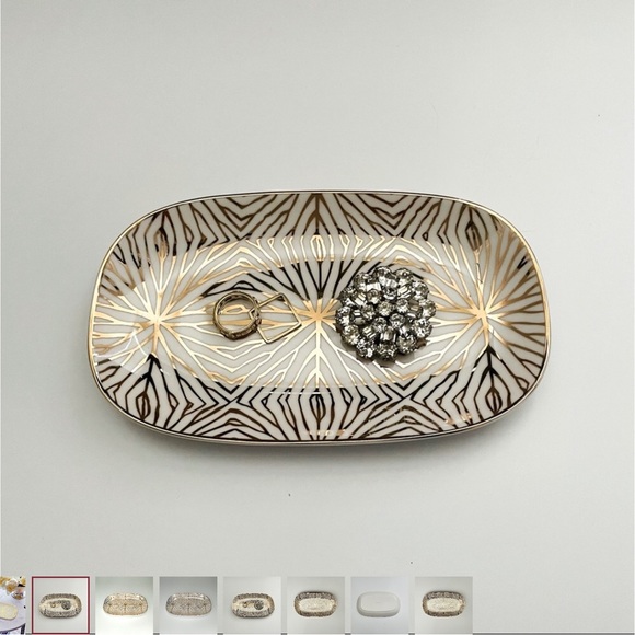 NEW Talianna of NY Lily Pad Ceramic Tray -- 24K Detail - Picture 7 of 8